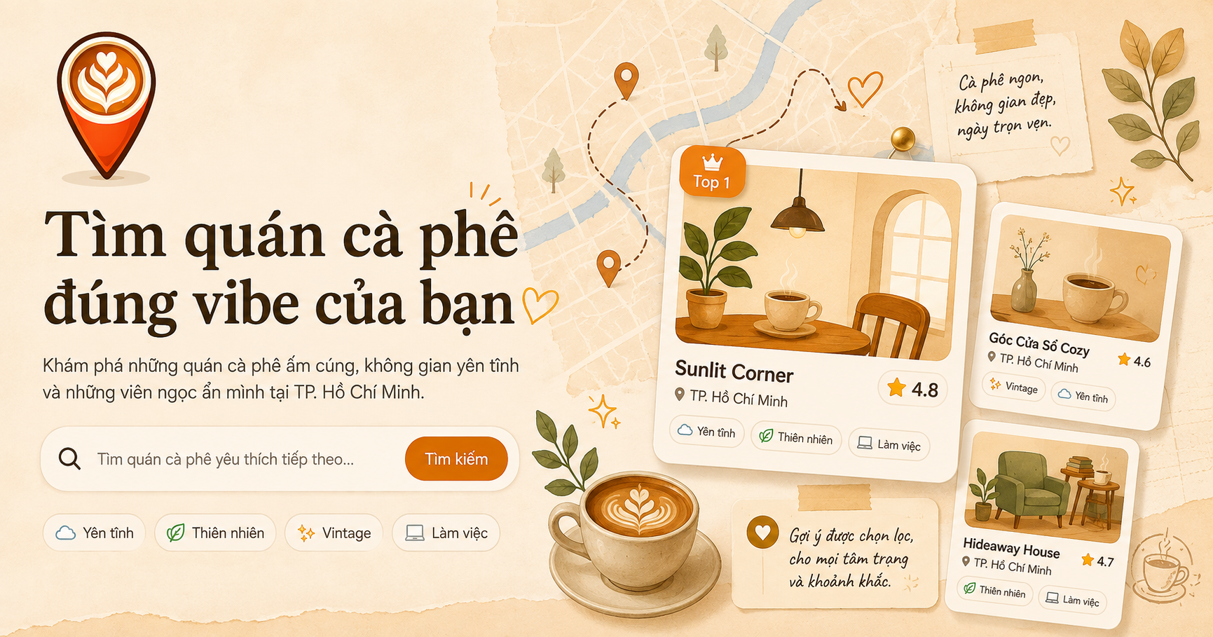 Ảnh xem trước Cafe Maps — Khám phá quán cà phê TP.HCM